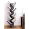 Basicwise Wooden 9-Shelf Tree Magazine CD Storage Bookcase, Gray QI003457.G - alternate 3